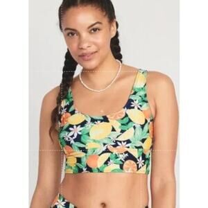 Old Navy Citrus Fruit Print Tankini Top Small Retro Pinup Modest Swim Vacation